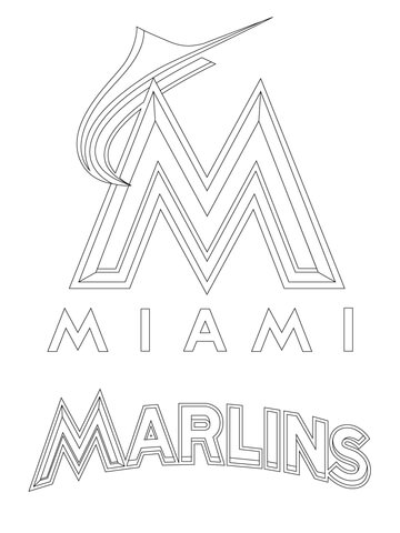 Miami Marlins Logo  Coloring Page